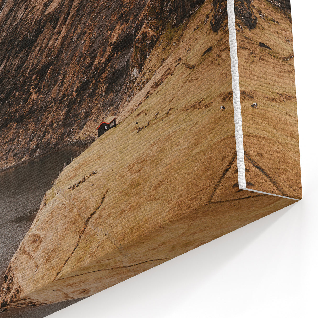 Rustic Wall Art - Mountain Waterfall and Cabin for Farmhouse Decor