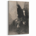 Gothic Horse and Angelic Figure – Dark and Mystical Gothic Canvas Print