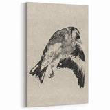 Gothic Bird Illustration – Dark and Elegant Gothic Wall Art Canvas Print