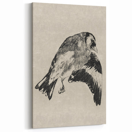 Gothic Bird Illustration – Dark and Elegant Gothic Wall Art Canvas Print