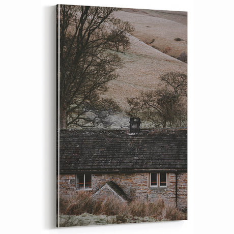 Rustic Wall Art - Cozy Stone Cottage in Rolling Hills for Farmhouse Decor