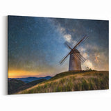 Windmill Wall Art - Starry Night Sky Over Dutch Windmill