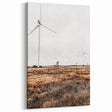 Farmhouse Wall Art – Wind Turbines in Open Field for Modern Rustic Decor