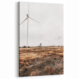 Farmhouse Wall Art – Wind Turbines in Open Field for Modern Rustic Decor