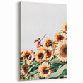 Farmhouse Wall Art – Bright Sunflowers with Rustic Windmill for Decor