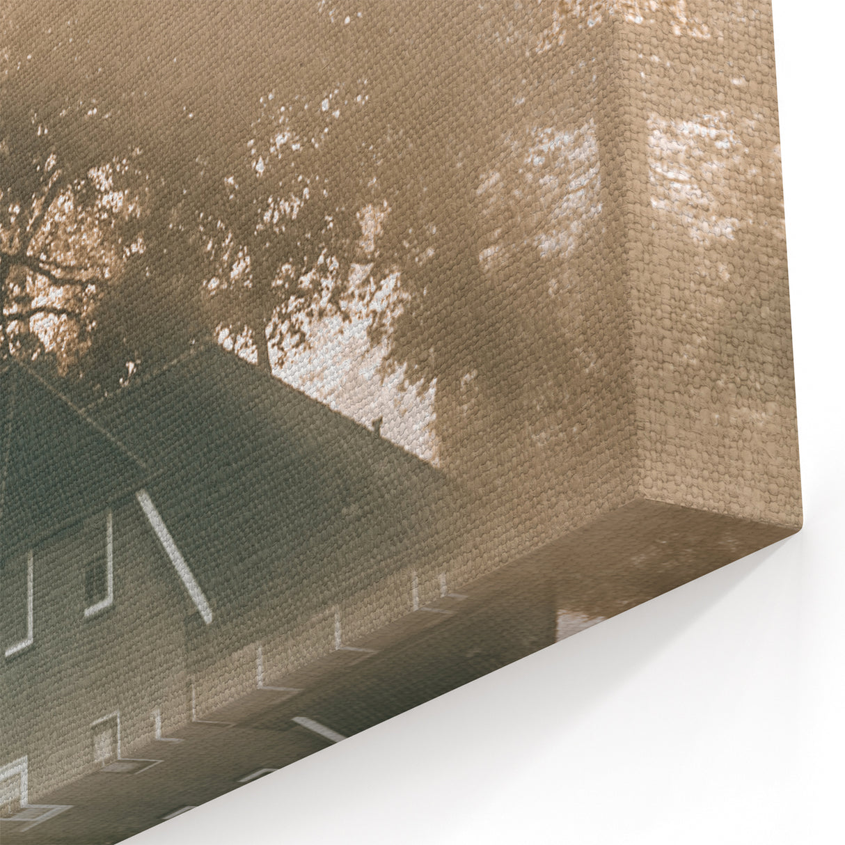 Farmhouse Wall Art – Serene Misty Countryside House for Rustic Decor
