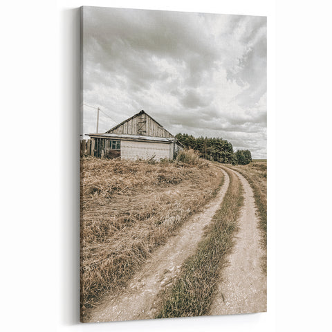Farmhouse Wall Art – Rustic Path to Barn for Country Style Decor