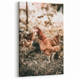 Farmhouse Wall Art – Rustic Chicken Scene for Country Style Decor