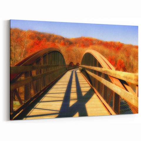 Pennsylvania Wall Art - Scenic Autumn Bridge Framed Pennsylvania Artwork