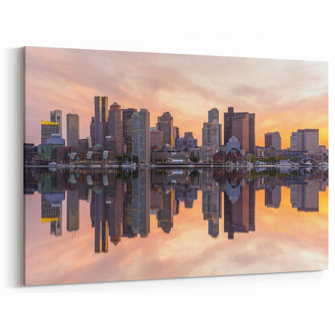Boston Skyline Wall Art – Massachusetts Cityscape Canvas Print Decor