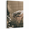 Farmhouse Wall Art – Hands Holding Soil for Rustic Country Decor