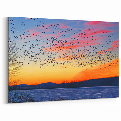 Pennsylvania Nature Art - Sunset Sky with Birds Scenic Pennsylvania Artwork