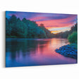 Pennsylvania Scenic Views - Vibrant River Sunset Pennsylvania Canvas Art