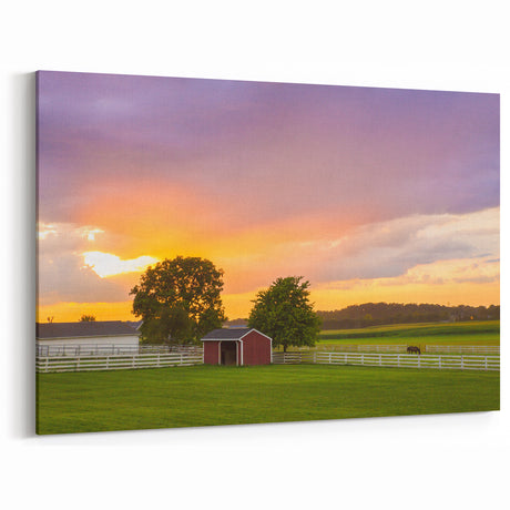 Pennsylvania Landscape Art - Peaceful Farm Sunset Framed Pennsylvania Views