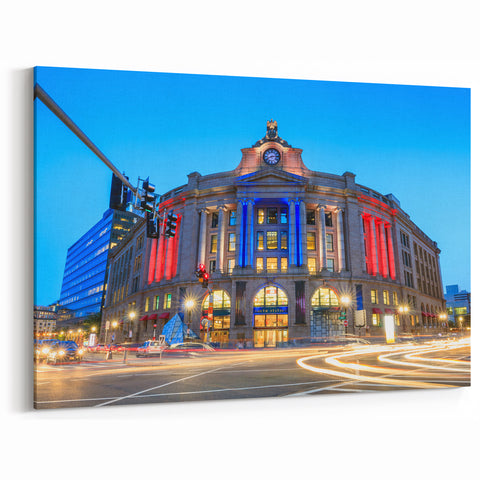 Boston South Station Wall Art – Massachusetts Cityscape Print Decor