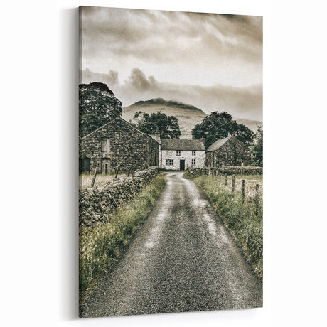 Farmhouse Wall Art: Stone Farmhouse Pathway, Rustic Country Charm Decor