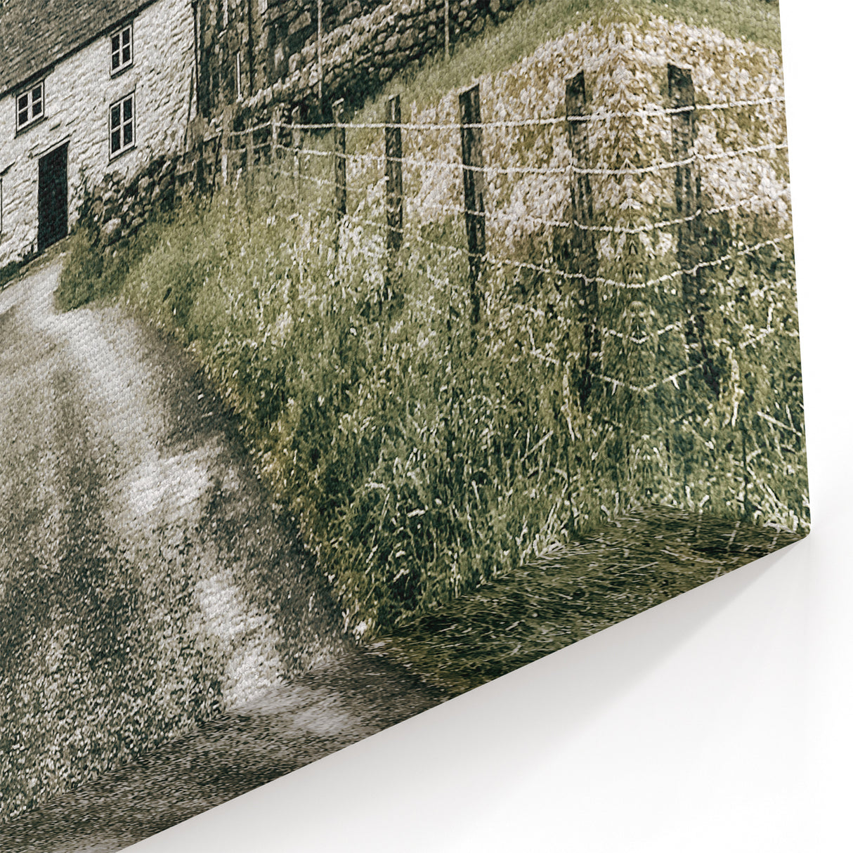 Farmhouse Wall Art: Stone Farmhouse Pathway, Rustic Country Charm Decor