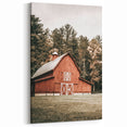 Farmhouse Wall Art: Red Barn in the Woods, Rustic Country Style Decor
