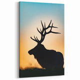 Pennsylvania State Art - Elk Silhouette at Sunset Wildlife Photography Print