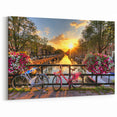 Amsterdam Cityscape Prints - Sunset Over Canal Amsterdam Artwork for Home