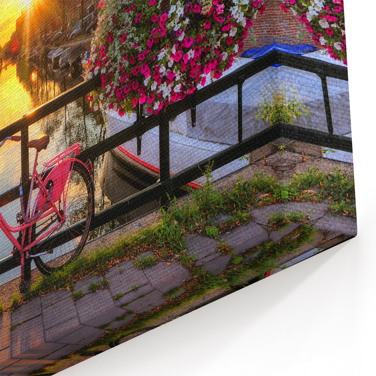 Amsterdam Cityscape Prints - Sunset Over Canal Amsterdam Artwork for Home