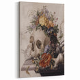 Skull with Floral Crown | Dark Academia Vintage Gothic Wall Art Print