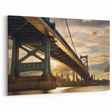 Iconic Philly Landmarks Wall Decor - Ben Franklin Bridge & Cityscape Art