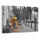 Amsterdam Scenic Prints - Yellow Bicycle on Street Amsterdam Canals Art