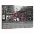 Amsterdam Art Prints - Red Bicycle on Canal Bridge Amsterdam Photography