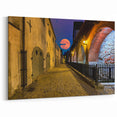 Amsterdam Scenic Prints - Full Moon Over Historic Street Amsterdam Art