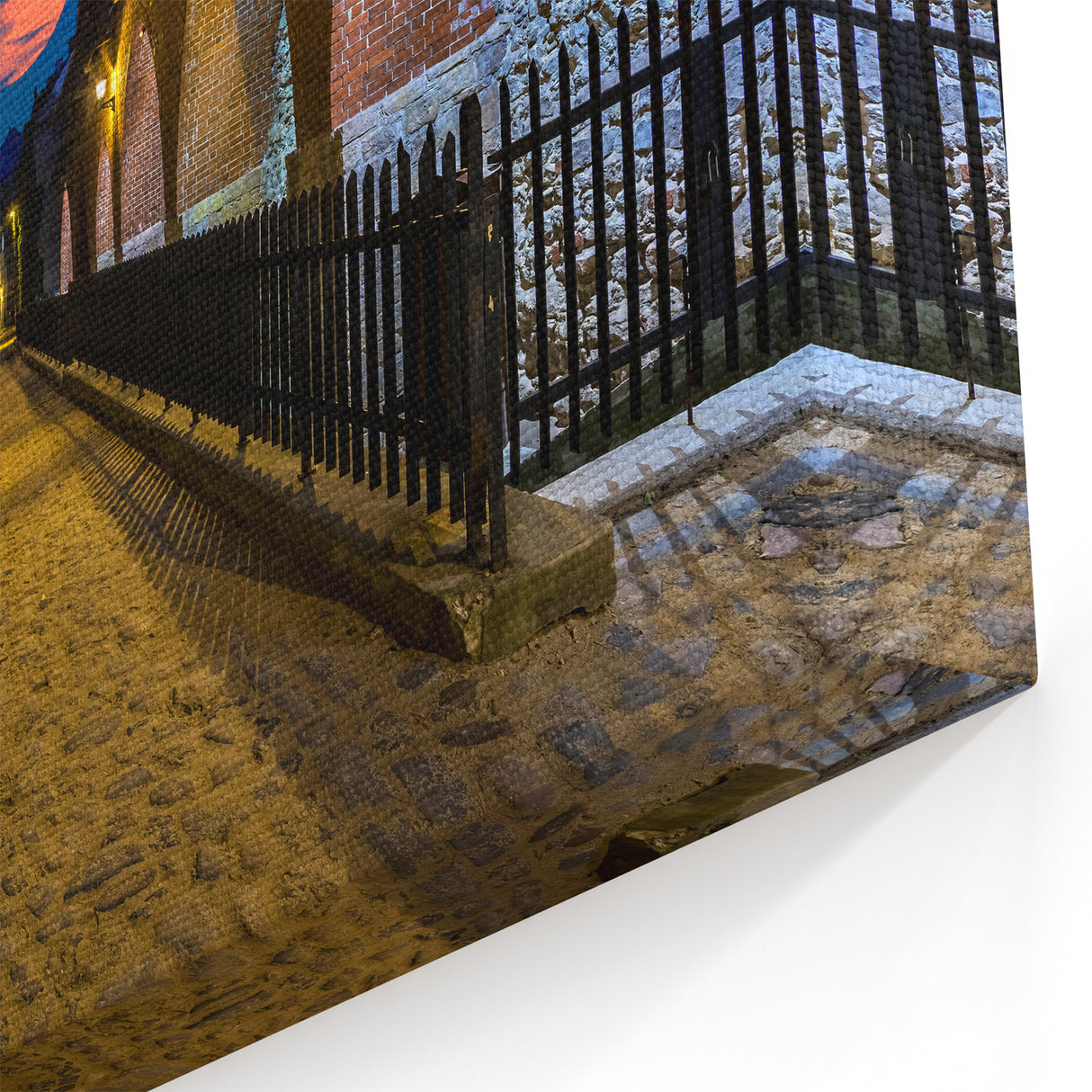 Amsterdam Scenic Prints - Full Moon Over Historic Street Amsterdam Art