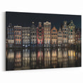 Amsterdam Canals Art - Night Reflection of Historic Houses Amsterdam Prints