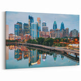 Custom Philadelphia Canvas Art - Skyline Reflection on Water Print
