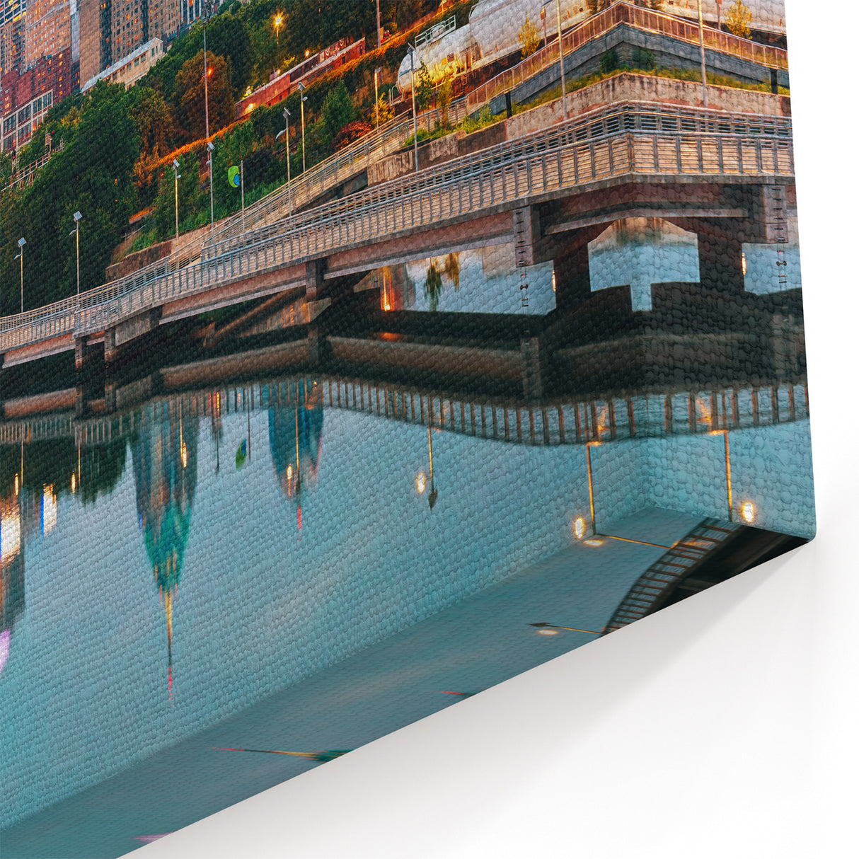 Custom Philadelphia Canvas Art - Skyline Reflection on Water Print
