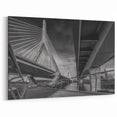 Boston Zakim Bridge Black and White – Massachusetts Cityscape Wall Art