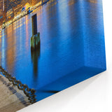 Boston Waterfront City Lights – Massachusetts Harbor Skyline Wall Art