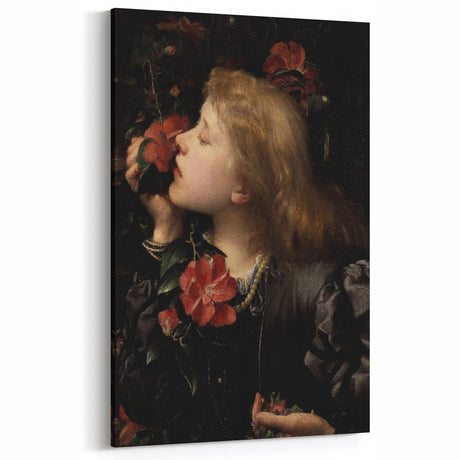 Dark Academia Wall Art | Vintage Gothic Floral Portrait for Aesthetic Decor