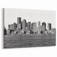 Boston Skyline Black and White – Massachusetts Cityscape Wall Art Print