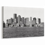 Boston Skyline Black and White – Massachusetts Cityscape Wall Art Print