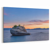 Bonsai Rock at Dusk - Lake Tahoe Tranquil Evening Canvas Prints