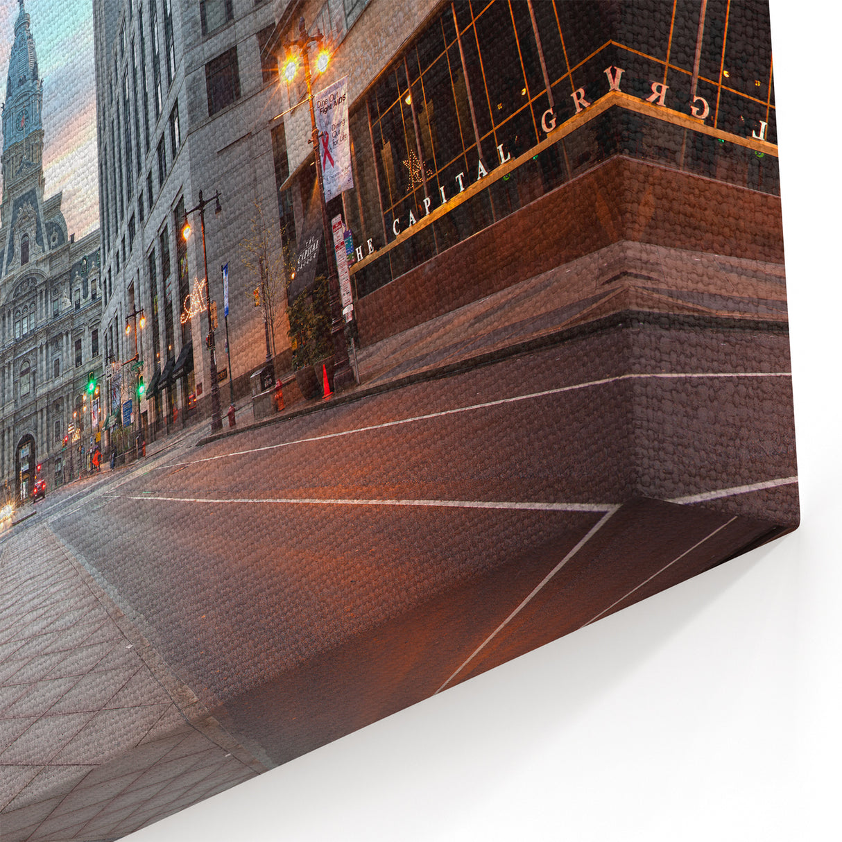 Historic Philadelphia Art Prints - Morning View of City Hall Street Scene