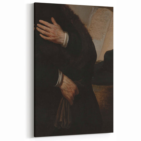 Dark Academia Portrait Detail Wall Art | Vintage Gothic Hands and Scroll