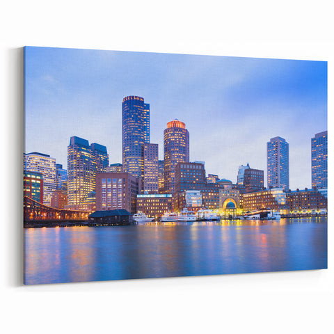 Boston Waterfront Skyline – Massachusetts Cityscape Wall Art Print