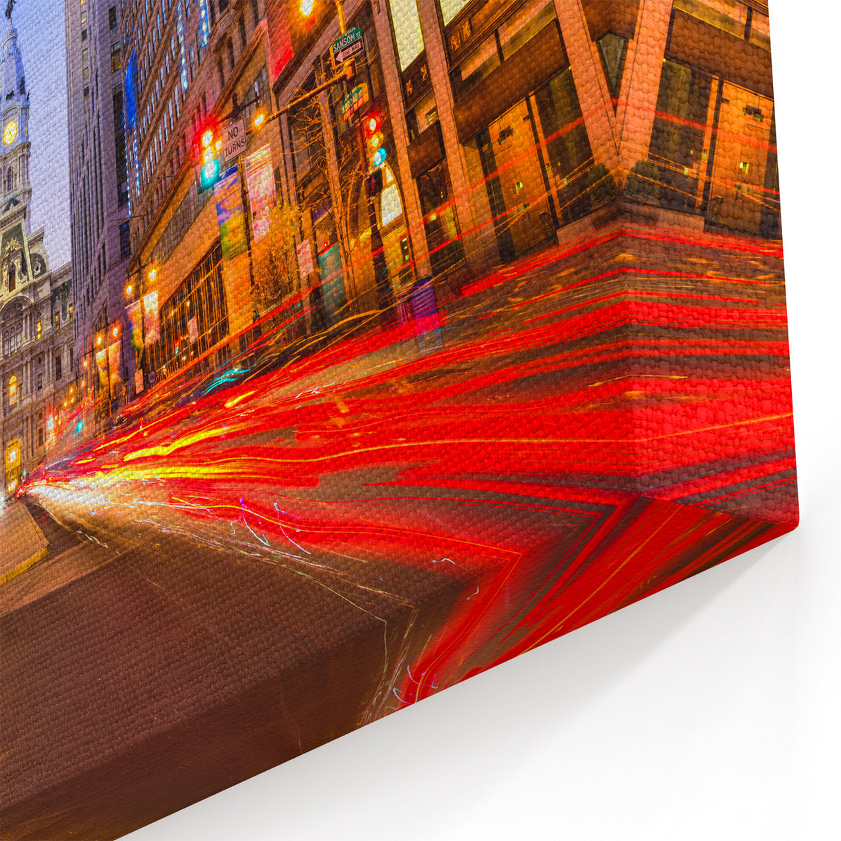 Modern Philadelphia Cityscape Art - Vibrant City Hall Night Scene