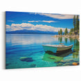 Crystal Waters Boat Art - Lake Tahoe Calm Reflections Canvas Prints