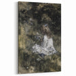 Dark Academia Wall Art - Thoughtful Girl with Flowers for Moody Decor