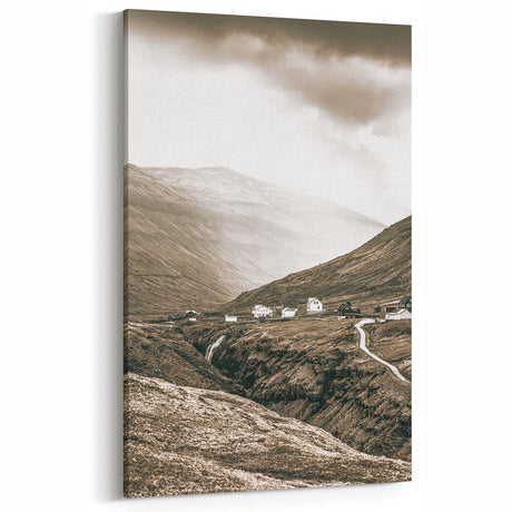 Farmhouse Valley Landscape Art – Rustic Country Style Wall Decor