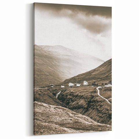Farmhouse Valley Landscape Art – Rustic Country Style Wall Decor