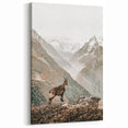 Rustic Farmhouse Wall Art - Vintage-Inspired Mountain Scene with Wildlife