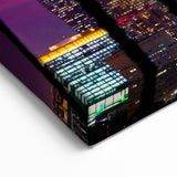 Los Angeles Skyline Art - Vibrant LA Cityscape at Sunset with Palm Trees